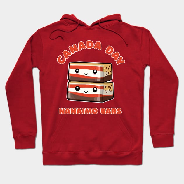 Canada Day Funny Kawaii Nanaimo Bars Hoodie by DanielLiamGill